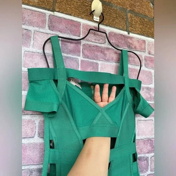 House of CB Caltina Bandage Mesh Bardot Cut out Mini Dress Size Small - Picture 6 of 13